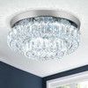 HongnuoFc 12 Inch Crystal Chandelier LED Ceiling Light 2 Tier