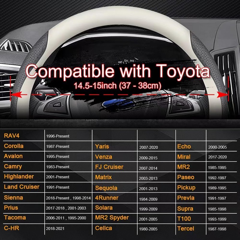 HAOTULE - Funda personalizada para volante de coche para Toyota