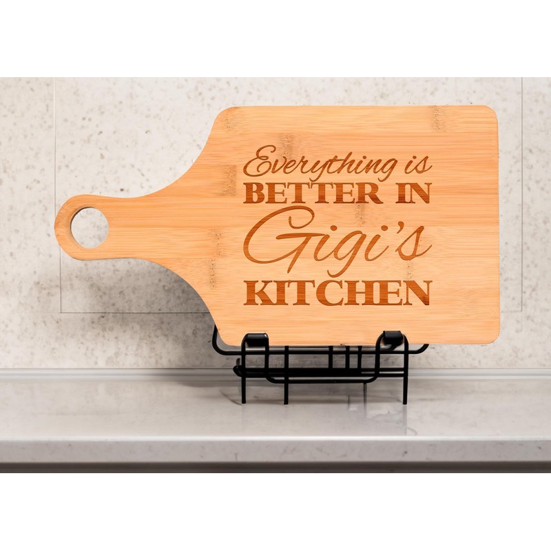 Everything Is Better In Gigi's Kitchen Oma Gift Bamboo Cutting