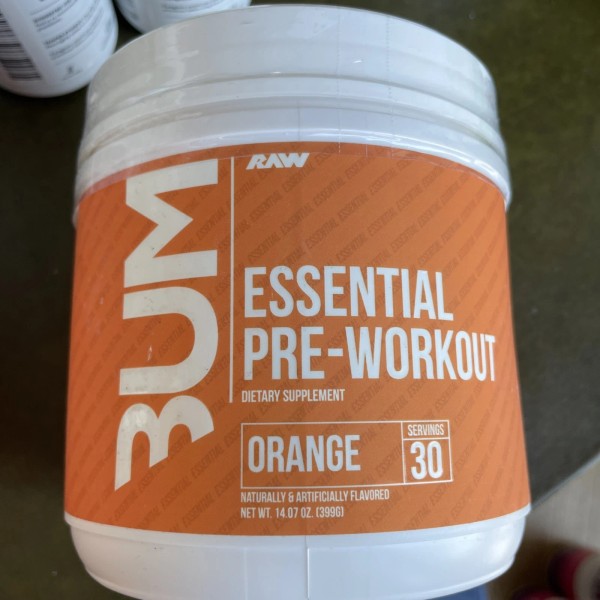 RAW Nutrition BUM Essential Pre-Workout Powder Peach Mango 30 Servings