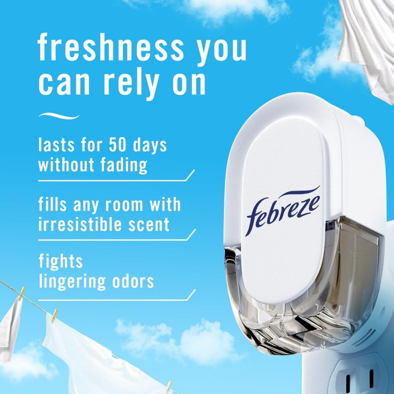 Febreze Plug In Air Freshener, Odor-Fighting Scented Oil Refill, Air
