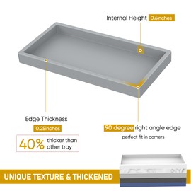 EG-SIPRO High-Grade Thickened Silicone Rectangle Bathroom Vanity Tray - Shatterproof Durable Soap Dispenser Tray for Countertop