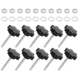sourcing map 20Pcs M4 x 30mm Star Knobs, Plastic Hex Shaped Clamping Knob Screw Hand Knob Handle Replacement with Washer Nut for Umbrella Base Replacement Machinery