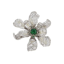UNVAK - Broche de flores para niñas y mujeres, con diamantes de imitación, chapado en oro, regalo de Navidad para esposa, madre, Cobre, Piedra preciosa de circonita creada