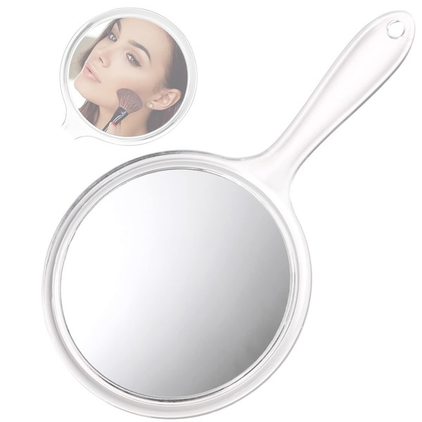 Double Sided Hand Mirror 1 Piece 27 cm Magnification Mirror Cosmetic Mirror Cosmetic Mirror Magnification Mirror Beauty Hand Mirror Hairdressing Salon Cosmetic Mirror Purple Sided Makeup Mirror