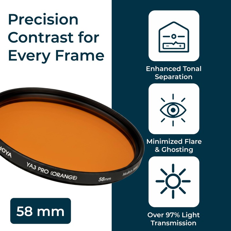 Hoya 58 mm HMC YA3 Round Filter - Orange