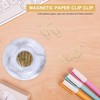 JAVERGGN Gold Office Clips in Elegant Magnetic Marble Clip Holder,