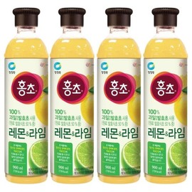 Hongcho 대상 청정원 홍초 레몬라임 900ml x 4개 Daesang Cheongjeongwon Hongcho Lemon Lime 900ml x 4 bottles