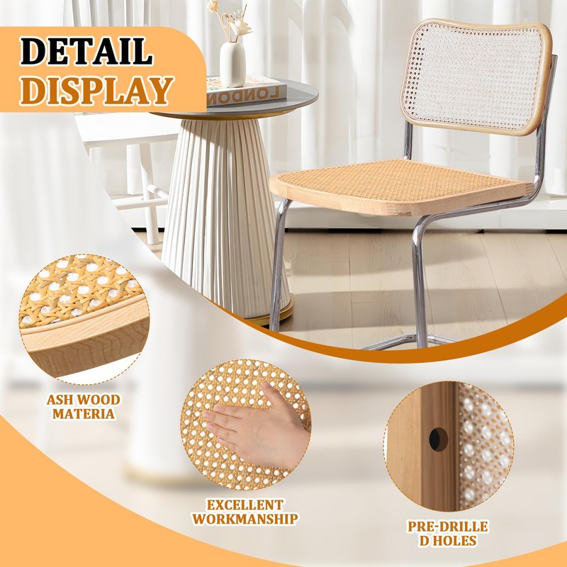 Yerliker 1 Pack Cane Chair Replacement, Natural Chair Replacement Cane