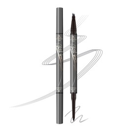 Music Flower eyebrow pencil,Dual-Ended Microfilling Eyebrow Pen, Liquid Eyebrow Pen with 4 Micro Brush-Tip Applicator & Brow Defining Eyebrow Pencil with Precision Tip (Dark Grey)