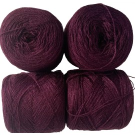 Hilos Mexico Crystal lace Yarn. Col- 23. Eggplant Acryli/Rayon 900 yards per ball.1 lot of 4.