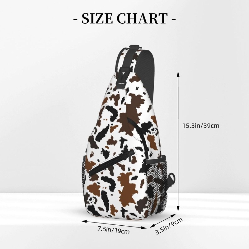 Cow Cross Body Bag Sling Bag Chest Bag for Men