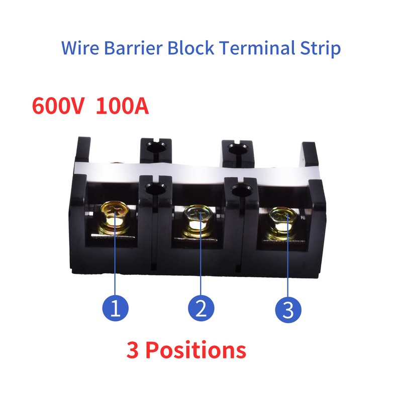 Skweawert 3 Positions Dual Rows 600V 100A Screw Terminal Junction
