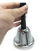 OFKPO Hand Reception Desk Metal Bell, Hand Service Calling Bell-Sliver