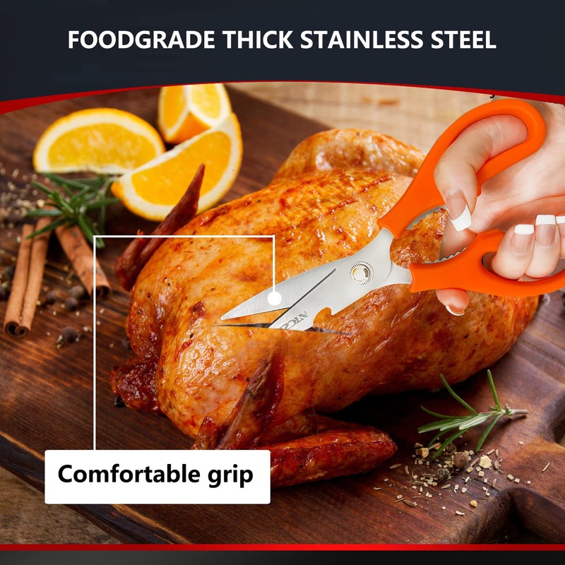 Kitchen Shears, Multi-Function Heavy Duty Dishwasher Safe Poultry Shears, Stainless