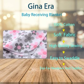 Gina Era Cotton Flannel Receiving Blankets Baby 8 Pcs, Baby Swaddle Blankets, Baby Flannel Blanket 30 X 30 Inch for Boy Girl (Style-11)