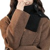 Button Knit Daily Fashion Neck Warmer Scarf Beige Neck Warmer