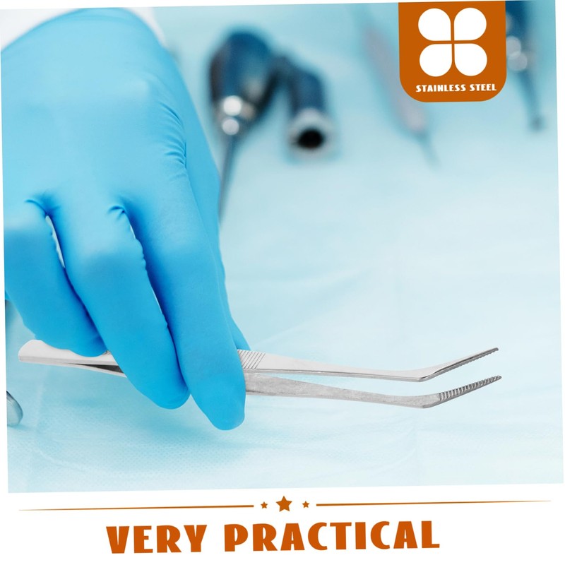 Tofficu 4pcs Precision Tweezers Industrial Static Stainless Steel Tweezers for
