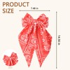 Red Bandana Hair Clips Ribbon Bows for Girls Boho Paisley