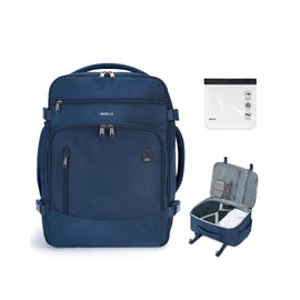 ECOHUB Easyjet Cabin Bag 45x36x20 Underseat Bag with Clear Toiletry Bag Travel Backpack Large Front Organizational Pocket Hand Luggage Recycled PET Eco Friendly Carry On Bag for Women & Men 30L Blue