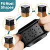 ANSIBLE Chair Leg Floor Protectors Square 24pcs Clear Fit:27-40mm