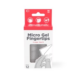 Lee Micro Gel Fingertips - Extra Large Size 13, 0.75" Diameter for Easier Paper Handling, Paper Cut Prevention, and Handling Hot Glue, Clear and Durable Fingertips, 12 Finger Protectors