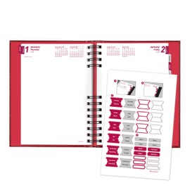 Brownline® 2026 CoilPro™ Daily/Monthly Planner, Untimed Journal, 12 Months, January to December, Twin-Wire Binding, 8.25" x 5.75", Bright Red (CB389C.RED-26)