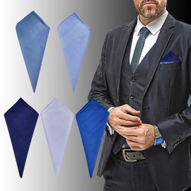 DODUOS 15PCS Handkerchiefs for Men Cotton, Blue Large Pocket Square Hankies, Navy Blue Mens Hankerchieves Cotton Handkerchiefs, Mens Handkerchiefs Handkerchief Hanky for Weddings, Prom, Celebration