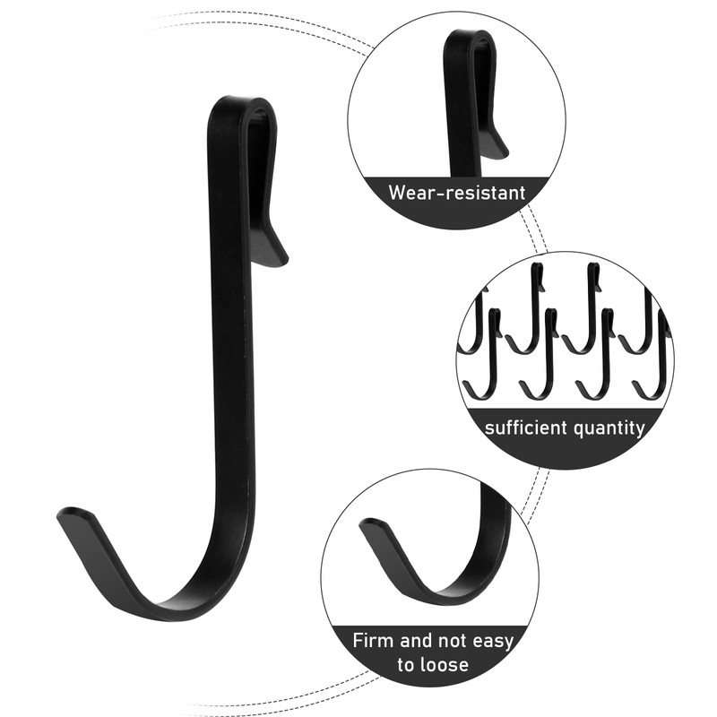 KALIONE 20 Pcs J Shaped Clip-on Hook Stainless Steel Wire