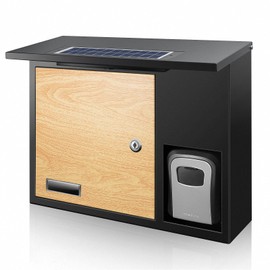 COZOFU Solar-Powered Locking Mailbox - Anti-Theft Wall-Mounted Design with Weatherproof Mail Slot for Home & Business