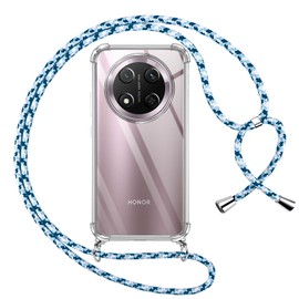 Pnakqil Handykette für Honor Magic 7 Lite Hülle mit Band, Transparent Weich Silikon mit Kordel Necklace Schnur Anti-Fall Bumper Schutzhülle Case Kompatibel mit Honor Magic 7 Lite 6.78", Khaki