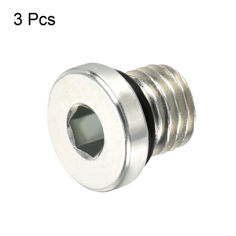 PATIKIL 5/16-24UNF Internal Hex Head Pipe Fitting Plug 3pcs Male
