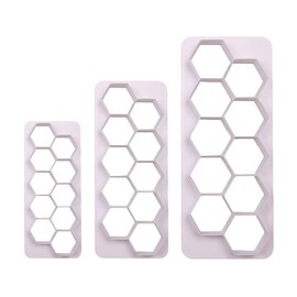 3-Piece Hexagonal Cookie Cutter Set, Premium Stainless Steel, Ideal for Football-Themed Cakes & Artisanal Baking, Craft Decorative Edibles & DIY Projects