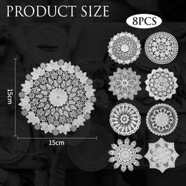 8 Pieces Of Lace Coasters, Dining Table Decorations, Ele And Simple Coasters, Dining Table Insulation Pads, Home Accessories.