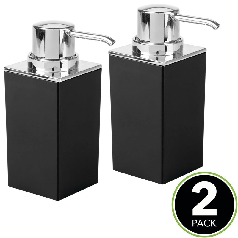 mDesign Set of 2 Refillable Soap Dispensers - Practical Pump