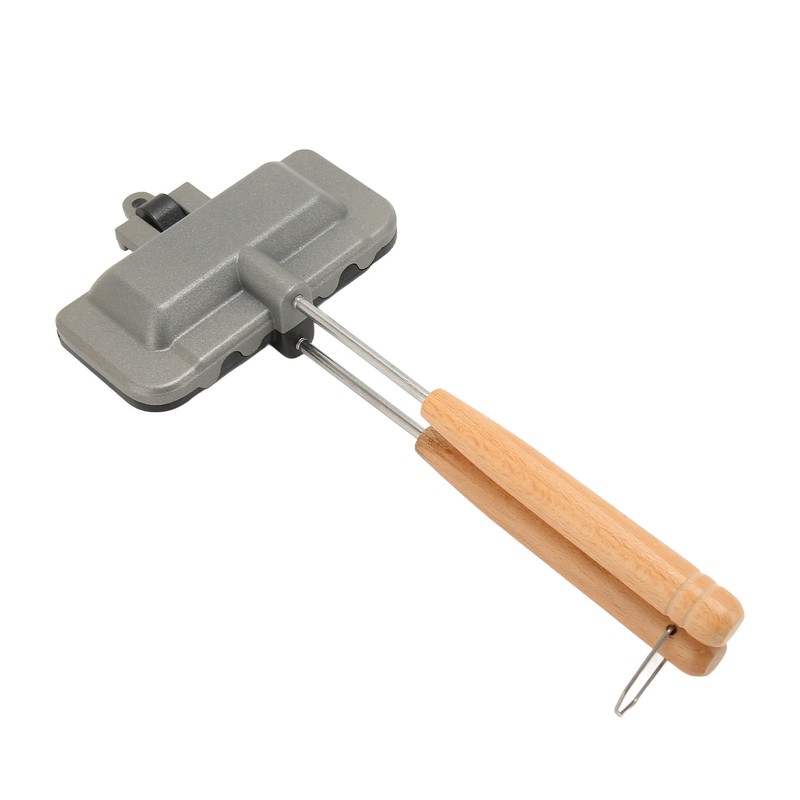 Double Sided Baking Pan Aluminium Alloy Frying Pan Wooden Handles