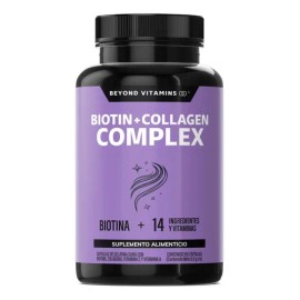 Biotin  Collagen Complex - Contiene Biotina  Colágeno  15 Ingredientes Y Vitaminas - Colageno Biotina - Multi Collagen Peptides - Vitybell Vitaminas  