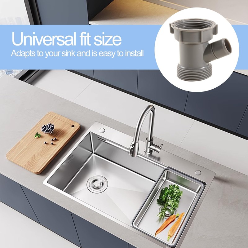 QruiLanTu 1-1/2 Inch Dishwasher Kitchen Drain Pipe Hose Adapter Wye,