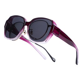 Mayoii Polarized Over Glasses Sunglasses Womens – UV Protection Over Spectacles Sunglasses for Driving, Fishing, Golf, Outdoor & Running (Pink frame)