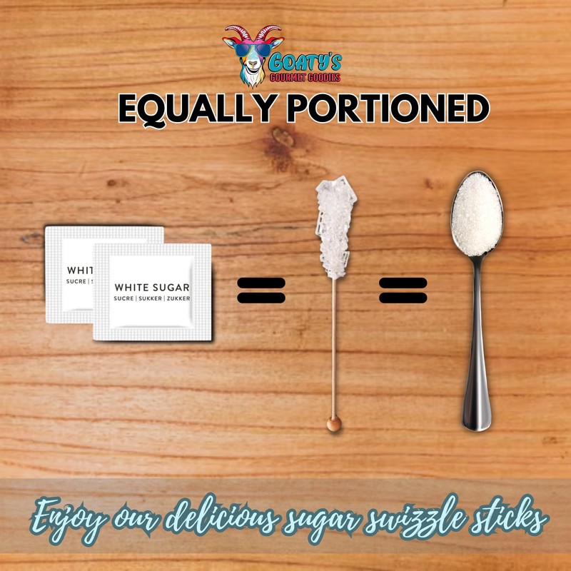 Goaty's Gourmet Goodies Crystal Rock Sugar Sticks, 5.75" Long, 25