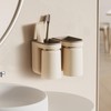 Toothbrush Holder Wall Mounted with Cup,2-in-1 Toothbrush Holders & Cups