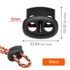 50 Pcs Plastic Cord Locks for Drawstrings Double Hole Spring