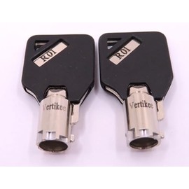 R01 Keys Compatible with Husky Milwaukee & Steel Glide R01 Tool Box Tool Chest Replacement Lock Keys, 2 Cut R01 Replacement Keys with Black Caps. Vertikee(TM)