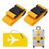 ZOUIQSS 2 Pack Adjustable Luggage Straps,Heavy Duty Suitcase Belts,Luggage Tag