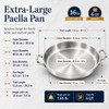 Yeksum 16 Inch Stainless Steel Paella Pan,18/10 Large Skillet，Frying Pan