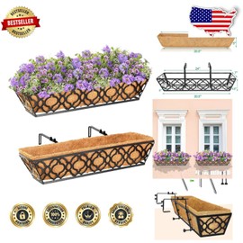 Elegant 2-Pack 24-Inch Hanging Planters with Coconut Coir for Indoor & Outdoor