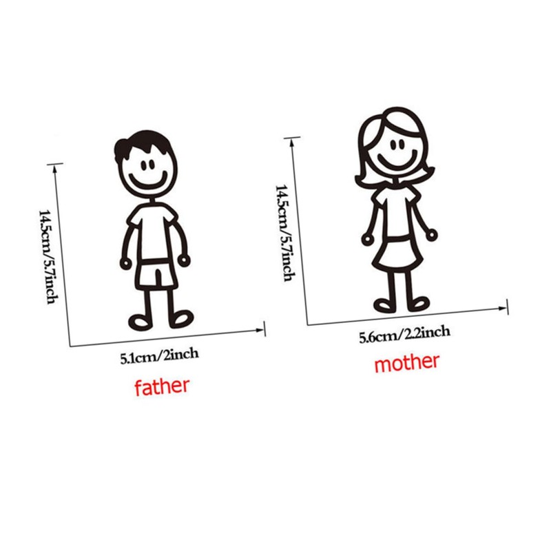 iplusmile 30pcs Reflective Car Stickers Funny Family Members Decals for