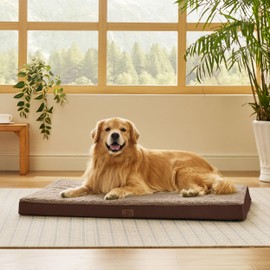 Bedsure XL Dog Beds Large Sized Dog -Comfy Flat Extra Large Pet Beds with Removable Washable Cover, Orthopedic Egg Crate Foam Mat, Suitable for Pet Up to 100 lbs