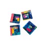 Batik Patchwork Quilted Coasters Set in Colorful Fabrics