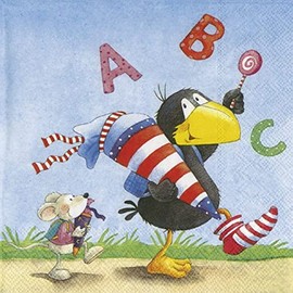 FVLFIL Raven Sock ABC Napkins Pack of 20, Her Rickert-online